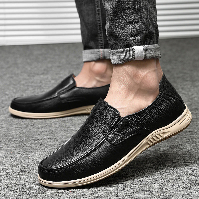 Men Leather Breathable Loafers Men Shoes - Tophatter Daily Deals