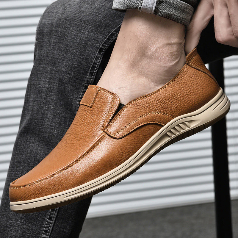 Men Leather Breathable Loafers Men Shoes - Tophatter Daily Deals