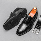 Men Leather Shoes Comfortable Increase 6cm Loafers Men Dresses Shoes - Tophatter Daily Deals