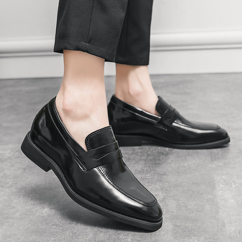Men Leather Shoes Comfortable Increase 6cm Loafers Men Dresses Shoes - Tophatter Daily Deals