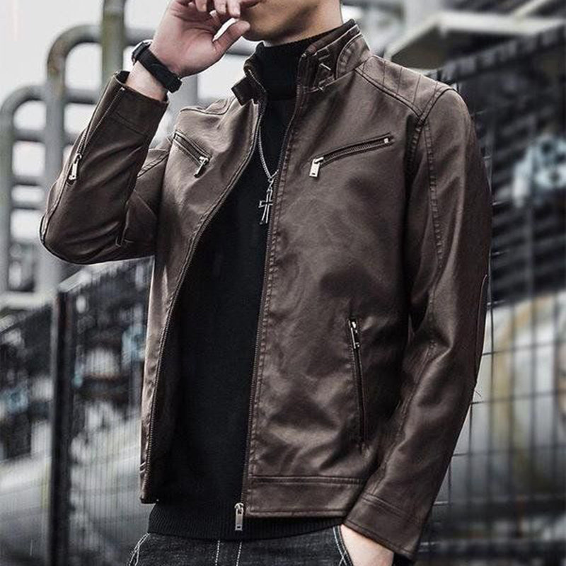 Men Leather Suit Jacket Men Slim Fit Short Coat Men Jackets - Tophatter Daily Deals