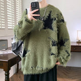 Ripped Sweater Men Loose Crew Neck Knit Bottom Shirt Men's Clothing - Tophatter Daily Deals