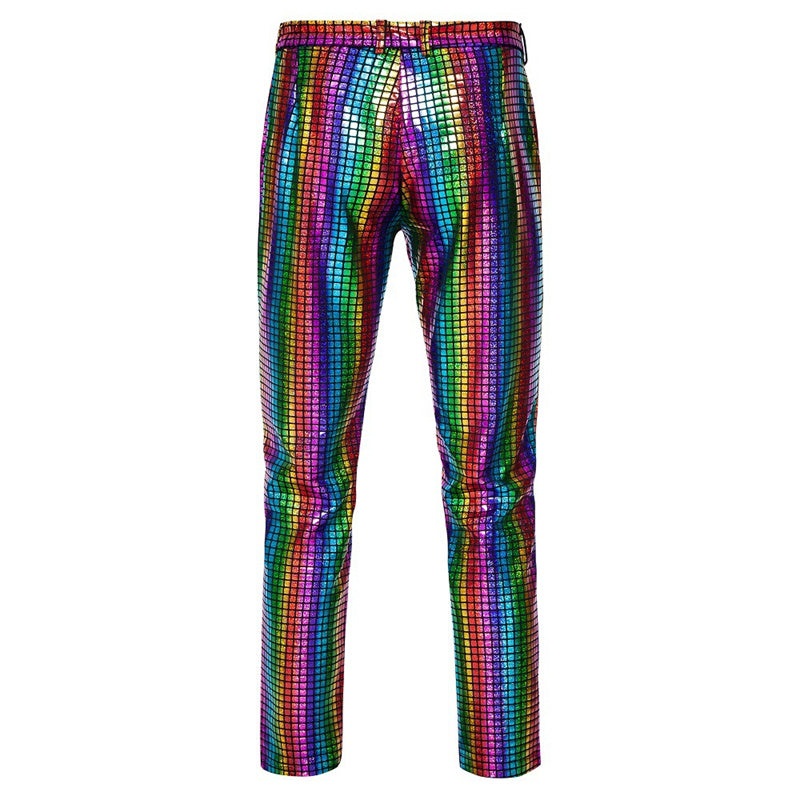 Men Luxurious Sequin Checkered Suit Pants Pants - Tophatter Daily Deals