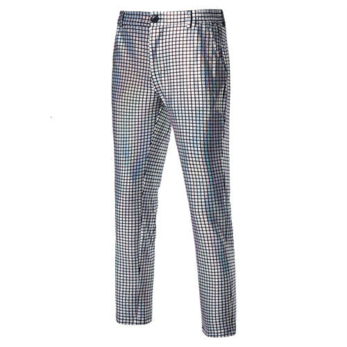 Men Luxurious Sequin Checkered Suit Pants Silver Pants - Tophatter Daily Deals
