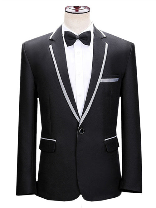Men Luxury Wedding Party Blazer Black , White Jacket Black Men Blazer - Tophatter Daily Deals
