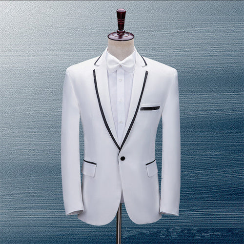 Men Luxury Wedding Party Blazer Black , White Jacket Men Blazer - Tophatter Daily Deals