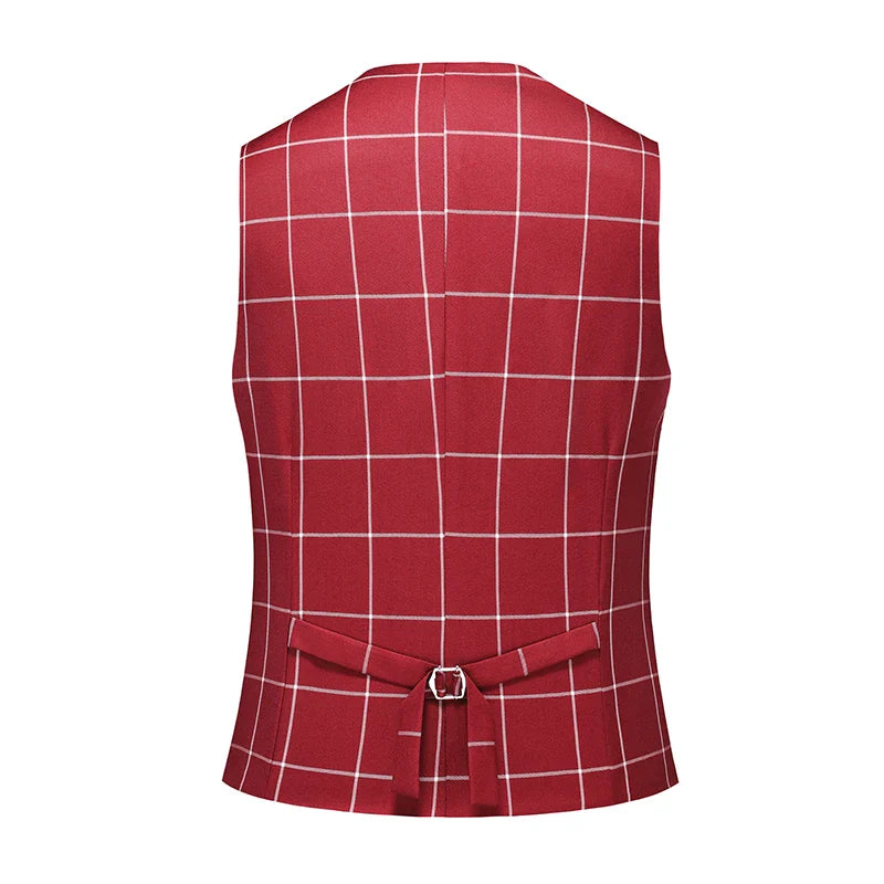 Men Formal Business Social Plaid Suit Vest Men Blazer - Tophatter Daily Deals