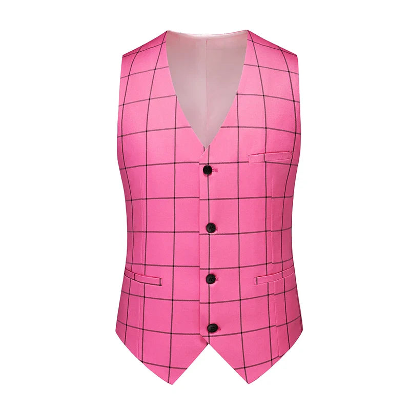 Men Formal Business Social Plaid Suit Vest Men Blazer - Tophatter Daily Deals