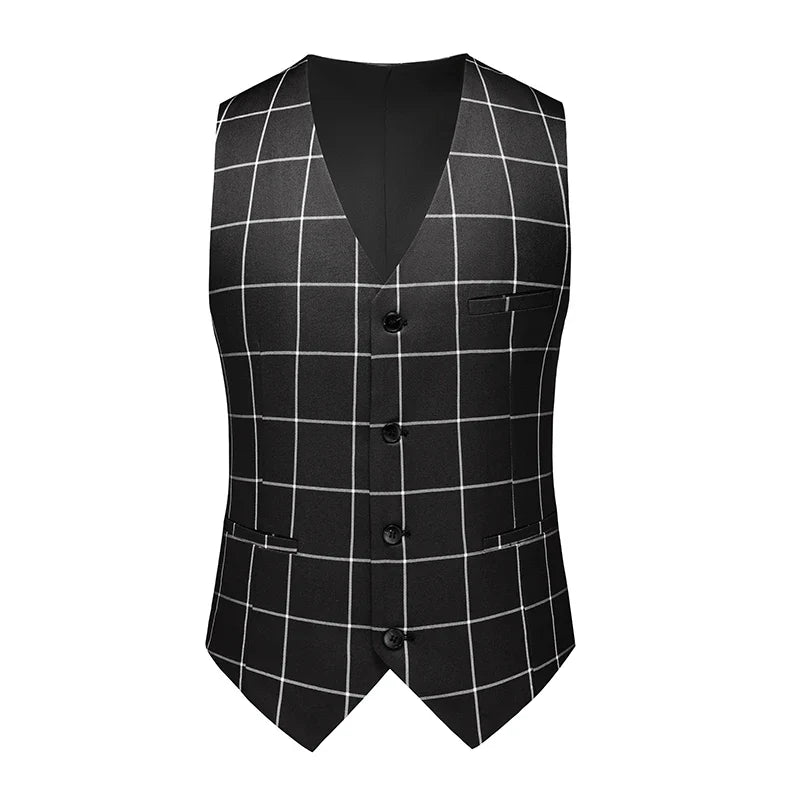 Men Formal Business Social Plaid Suit Vest Men Blazer - Tophatter Daily Deals