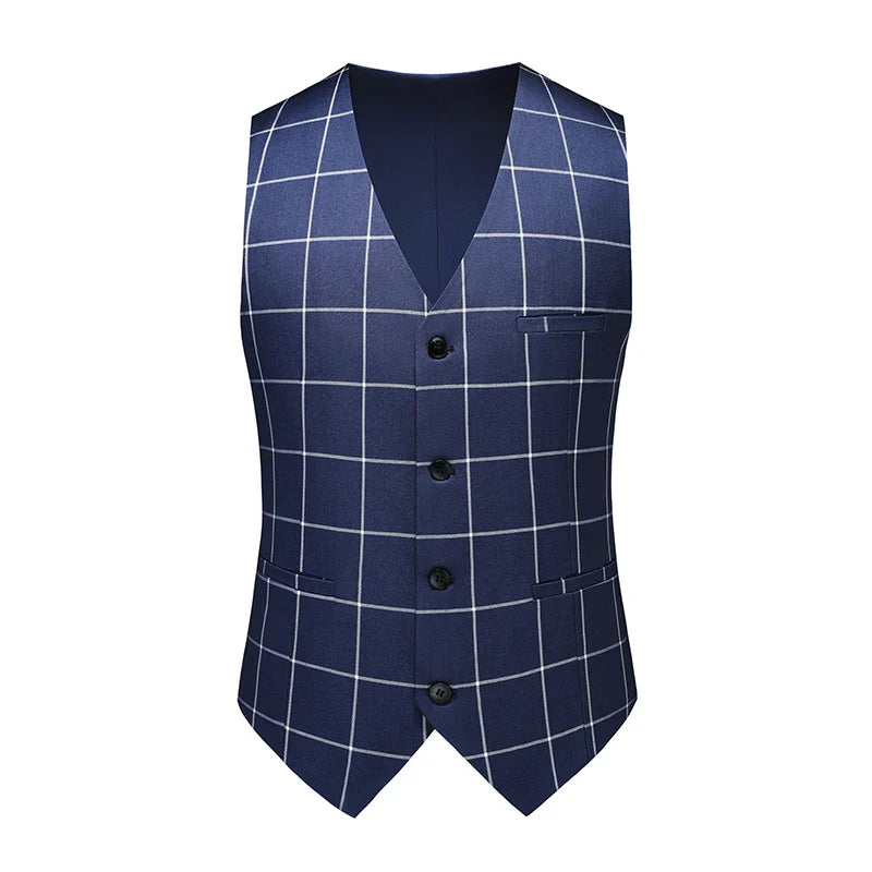 Men Formal Business Social Plaid Suit Vest Men Blazer - Tophatter Daily Deals