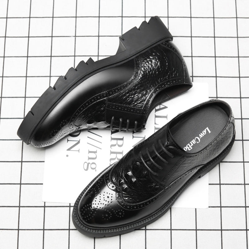 Men Oxford Elegant Formal Shoes Office Height Increasing Platform Men Dresses Shoes - Tophatter Daily Deals