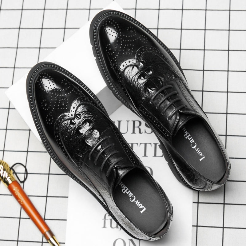 Men Oxford Elegant Formal Shoes Office Height Increasing Platform Men Dresses Shoes - Tophatter Daily Deals