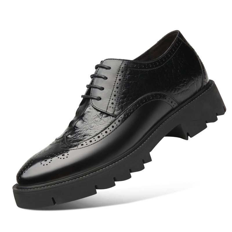 Men Oxford Elegant Formal Shoes Office Height Increasing Platform Men Dresses Shoes - Tophatter Daily Deals
