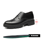 Men Oxford Elegant Formal Shoes Office Height Increasing Platform 4cm Men Dresses Shoes - Tophatter Daily Deals