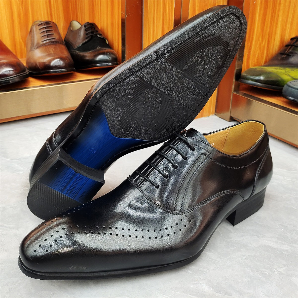 Men Pointed Toe Four Seasons Low-top Leather Shoes Leather Shoes - Tophatter Daily Deals