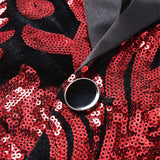 Men Prom Party Luxury Flower Sequin Suit One Button Jacket Men Blazer - Tophatter Daily Deals
