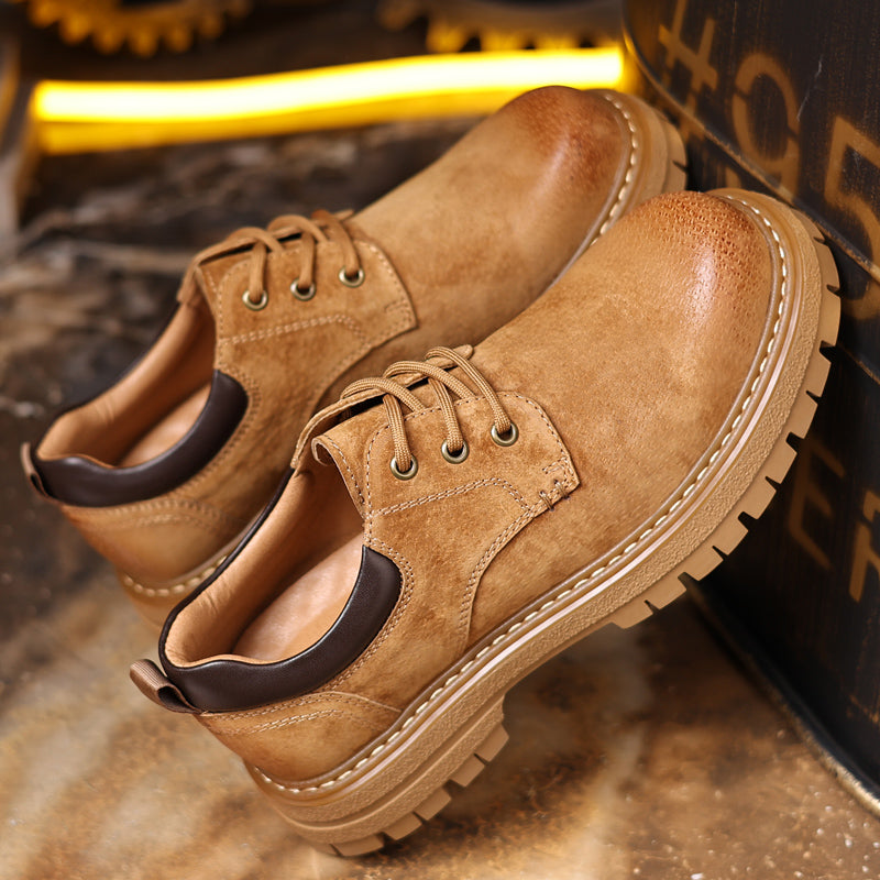 Men PU Leather Casual Shoes Lace-up Oxfords Men Shoes - Tophatter Daily Deals