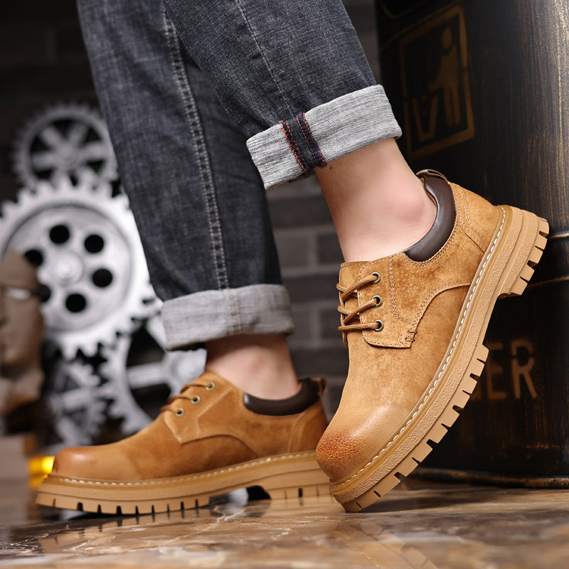 Men PU Leather Casual Shoes Lace-up Oxfords Men Shoes - Tophatter Daily Deals