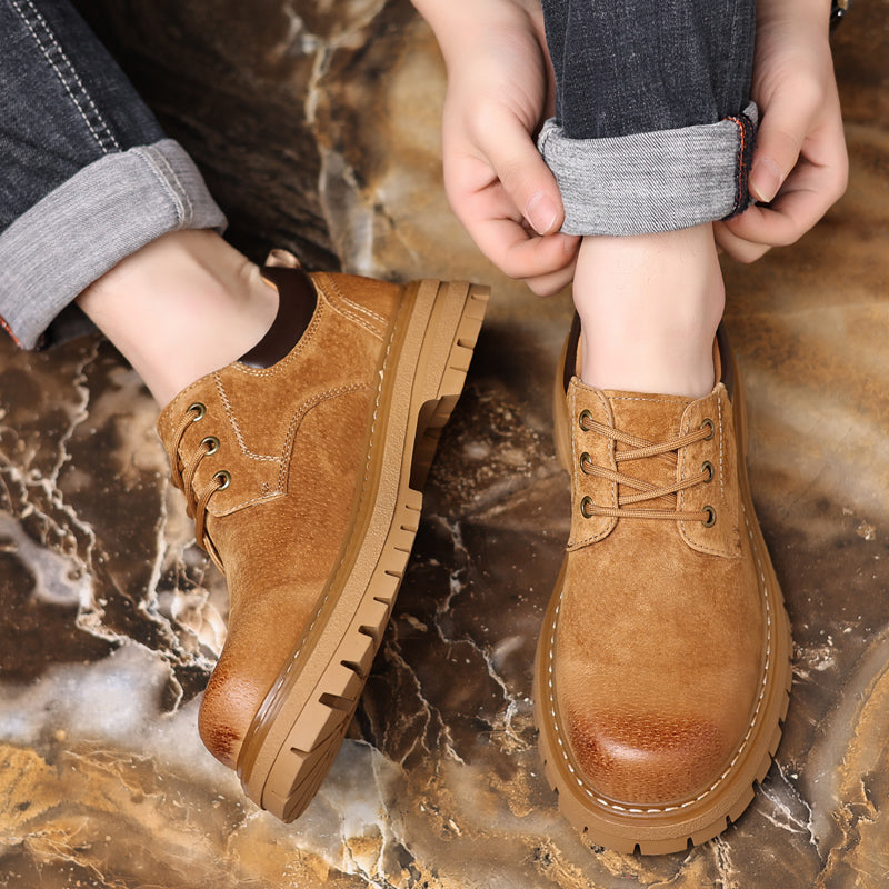 Men PU Leather Casual Shoes Lace-up Oxfords Men Shoes - Tophatter Daily Deals