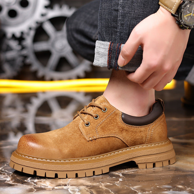 Men PU Leather Casual Shoes Lace-up Oxfords Men Shoes - Tophatter Daily Deals