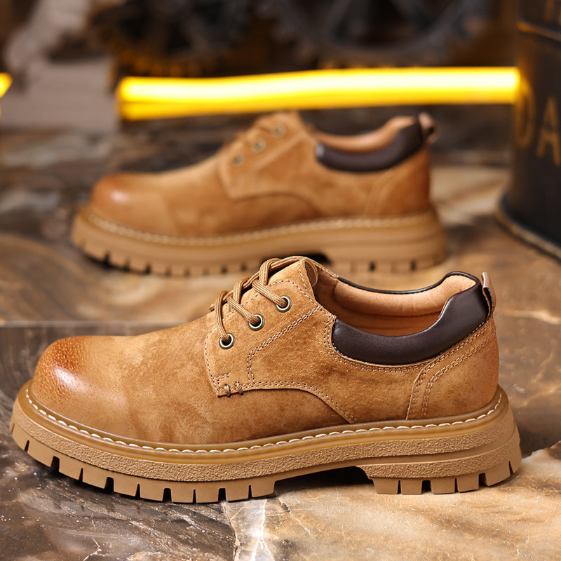 Men PU Leather Casual Shoes Lace-up Oxfords Men Shoes - Tophatter Daily Deals