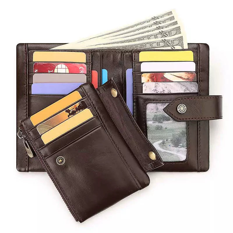 Men RFID Wallet Genuine Leather Short Wallets - Tophatter Daily Deals