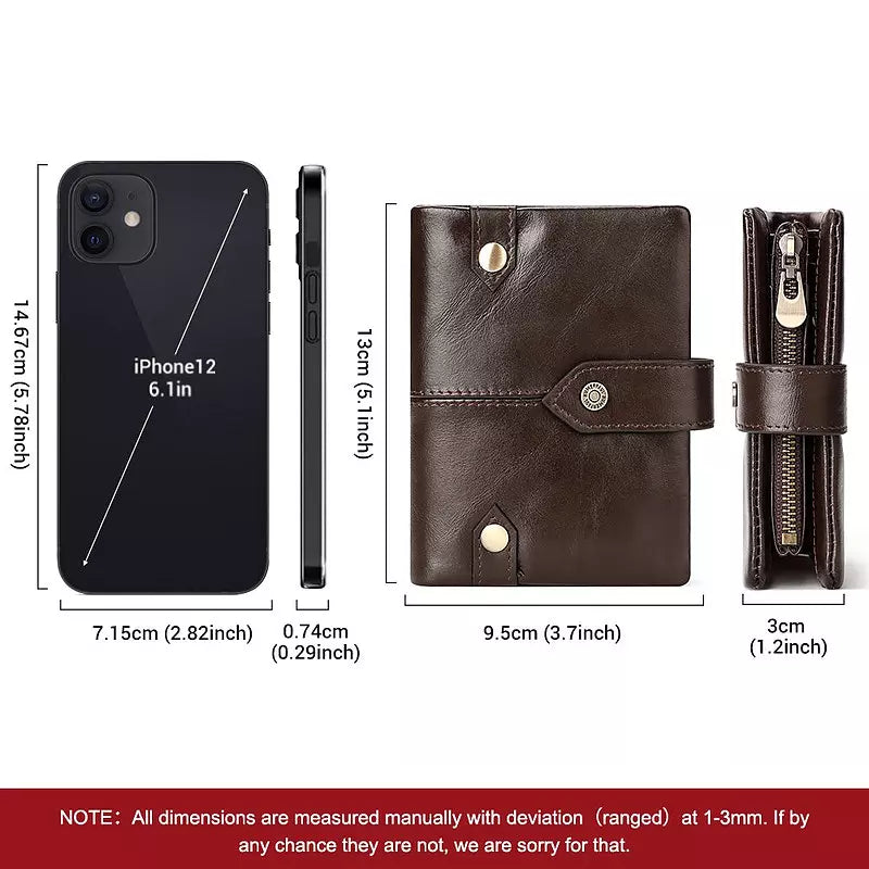 Men RFID Wallet Genuine Leather Short Wallets - Tophatter Daily Deals