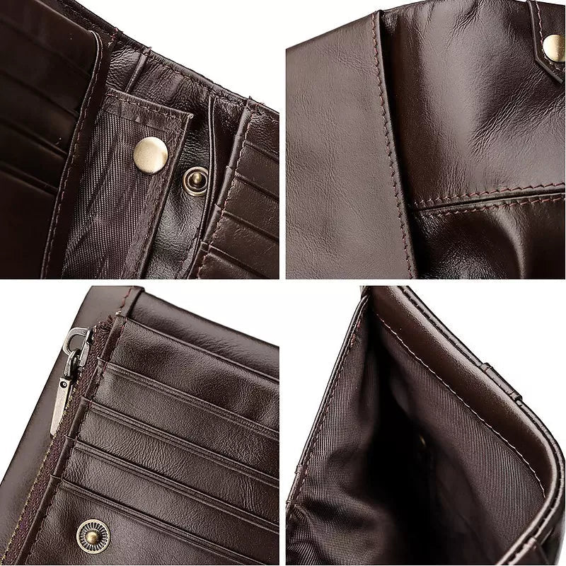 Men RFID Wallet Genuine Leather Short Wallets - Tophatter Daily Deals