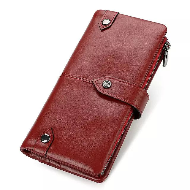 Men RFID Wallet Genuine Leather Short Red L Wallets - Tophatter Daily Deals