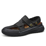 Men Sandals Breathable Hollow Out Black MEN SANDALS - Tophatter Daily Deals