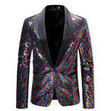 Men Sequin Suit Stage Dress Jacket Multicolor Men Blazer - Tophatter Daily Deals