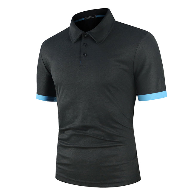 Men Shirt Short Sleeve Polo Shirt Black Men T-Shirts - Tophatter Daily Deals