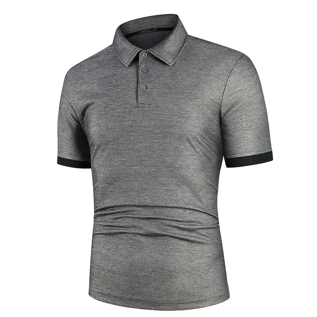 Men Shirt Short Sleeve Polo Shirt Dark Grey Men T-Shirts - Tophatter Daily Deals