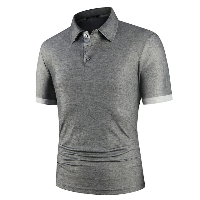 Men Shirt Short Sleeve Polo Shirt Grey Men T-Shirts - Tophatter Daily Deals