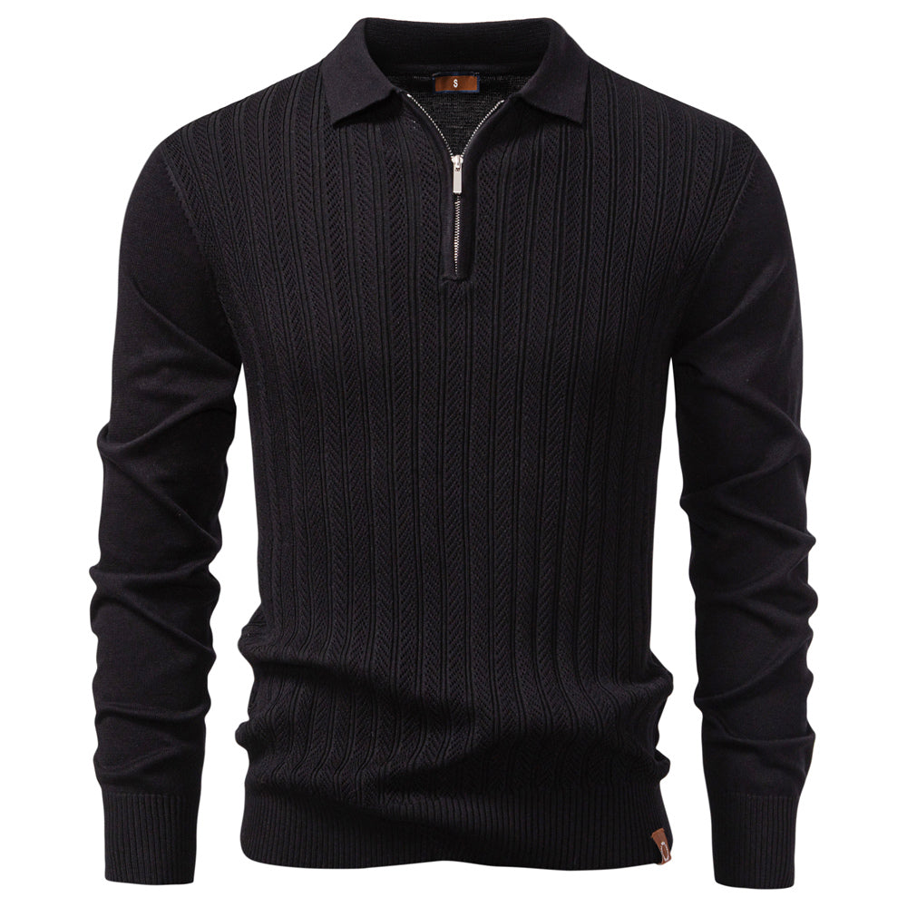 Men Slim Fit Henley Long Sleeve Business Polo Shirts Black Men's Clothing - Tophatter Daily Deals