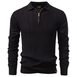 Men Slim Fit Henley Long Sleeve Business Polo Shirts Black Men's Clothing - Tophatter Daily Deals