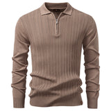 Men Slim Fit Henley Long Sleeve Business Polo Shirts Camel Men's Clothing - Tophatter Daily Deals