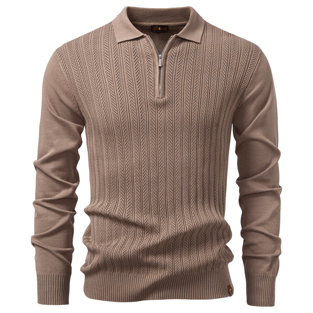Men Slim Fit Henley Long Sleeve Business Polo Shirts Camel Men's Clothing - Tophatter Daily Deals