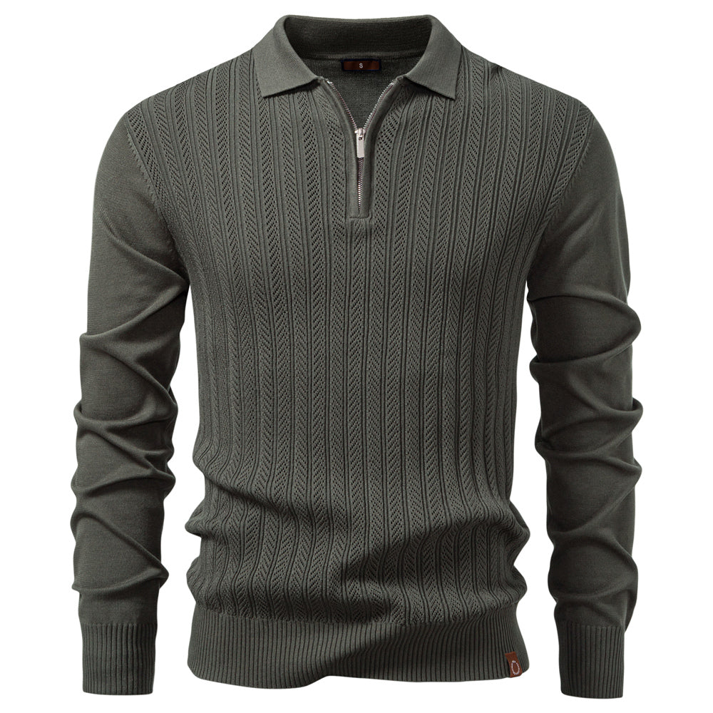 Men Slim Fit Henley Long Sleeve Business Polo Shirts Army Green Men's Clothing - Tophatter Daily Deals