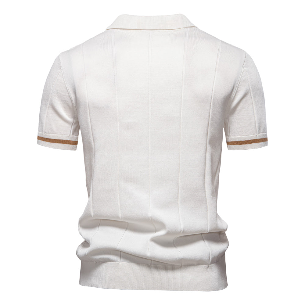 Men Solid Color Sport Zipper Polo Shirt Men's Clothing - Tophatter Daily Deals