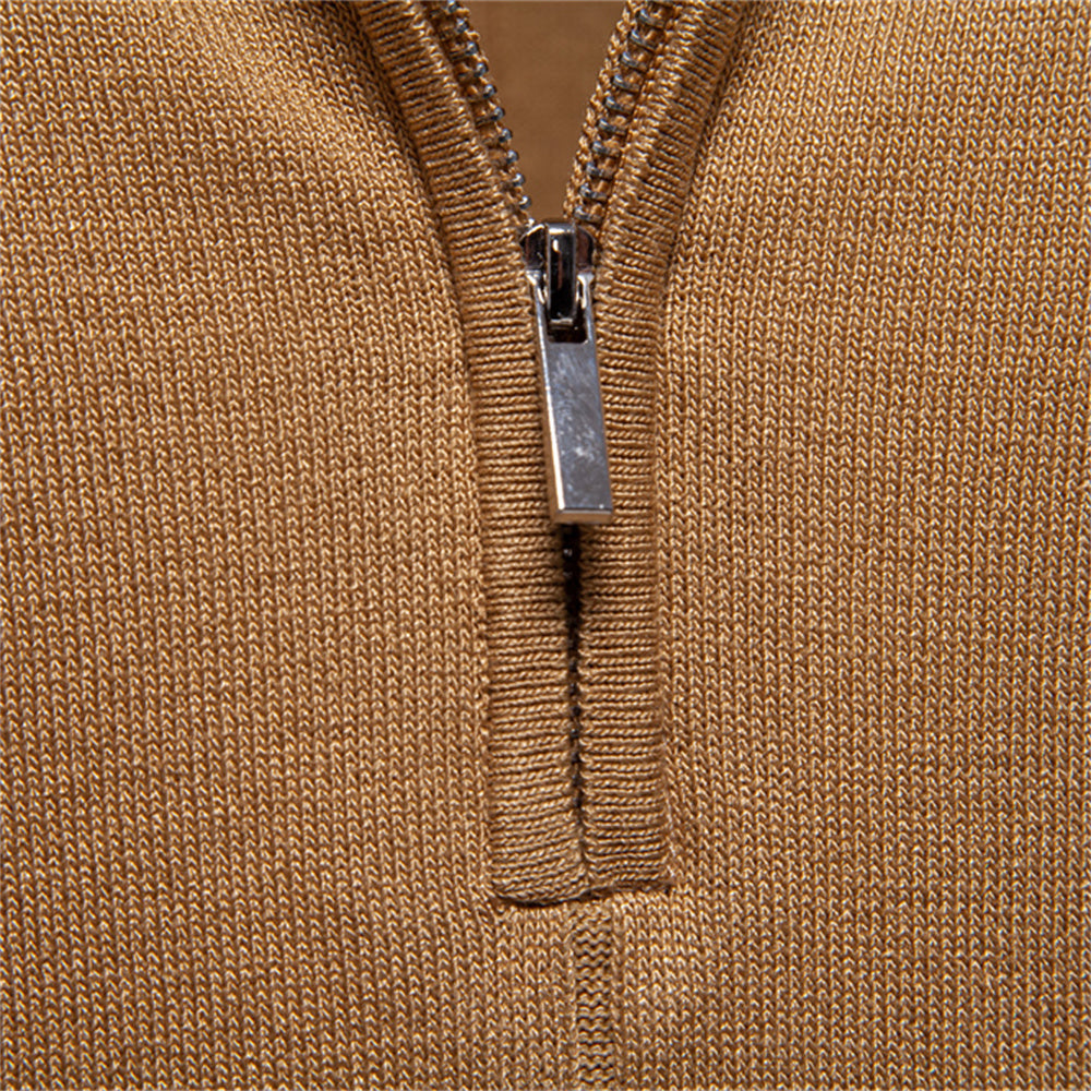 Men Solid Color Sport Zipper Polo Shirt Men's Clothing - Tophatter Daily Deals