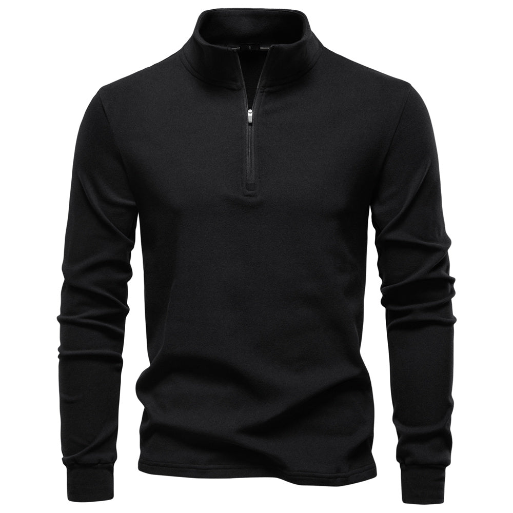 Men Solid Color Zipper Soft Shell Sweatshirt Black Men's Clothing - Tophatter Daily Deals