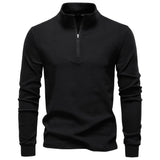 Men Solid Color Zipper Soft Shell Sweatshirt Black Men's Clothing - Tophatter Daily Deals