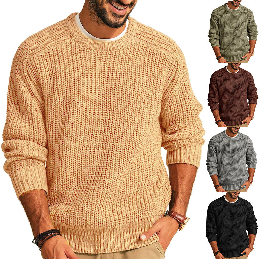 Men Solid Mock Neck Loose knitwear Sweaters Men's Clothing - Tophatter Daily Deals