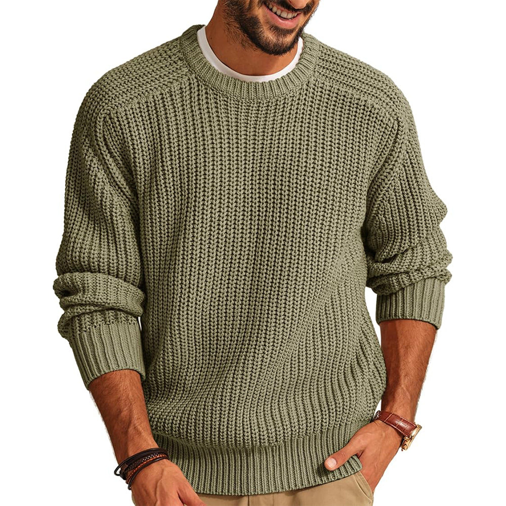 Men Solid Mock Neck Loose knitwear Sweaters Men's Clothing - Tophatter Daily Deals