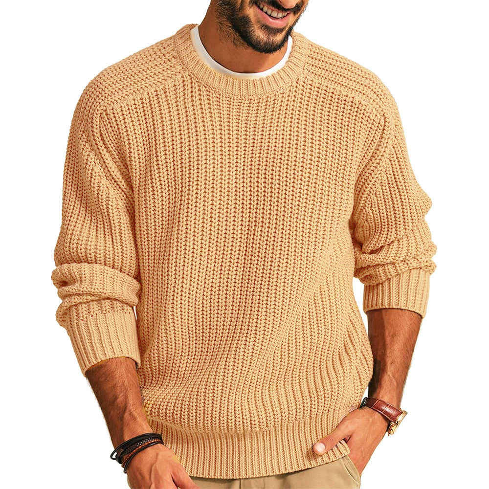 Men Solid Mock Neck Loose knitwear Sweaters Men's Clothing - Tophatter Daily Deals