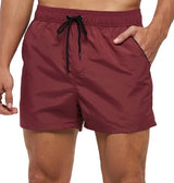 Men Swimwear Shorts Male Swimming Trunks with Adjustable Elastic Cord Wine Red0 Men's Bottoms - Tophatter Daily Deals