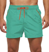 Men Swimwear Shorts Male Swimming Trunks with Adjustable Elastic Cord Lake Green Men's Bottoms - Tophatter Daily Deals