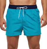 Men Swimwear Shorts Male Swimming Trunks with Adjustable Elastic Cord Ice Blue Men's Bottoms - Tophatter Daily Deals