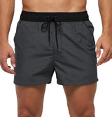 Men Swimwear Shorts Male Swimming Trunks with Adjustable Elastic Cord Light Grey Men's Bottoms - Tophatter Daily Deals